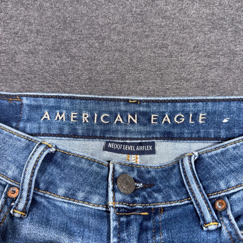 American Eagle Relaxed Straight Jeans Mens 32x34 Blue Stretch Denim Medium Wash